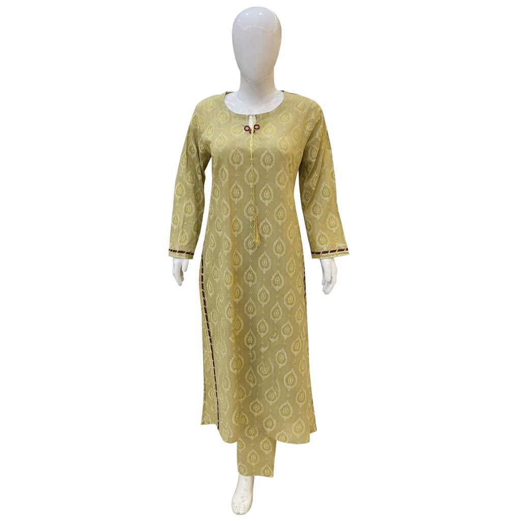 Yellow Fancy Lawn 2 Pcs Suit