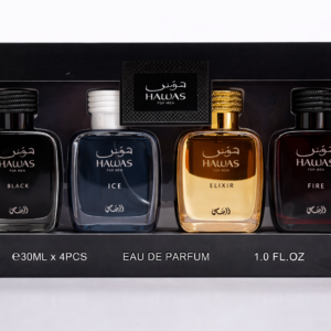 Rasasi Hawas Mini Perfume Set (Black, Ice, Elixir, Fire)